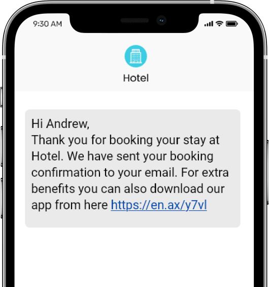 SMS Booking confirmation
